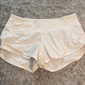 White lululemon speed short